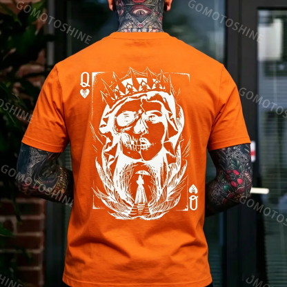 Poker Q Gloomy Queen Vintage Style White Print T-shirt Image - 21