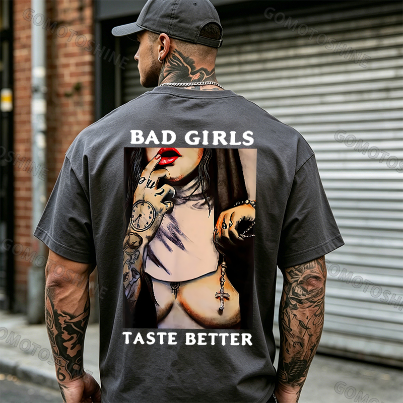 BAD GIRLS TASTE BETTER Sexy Naked Nun Print Men's T-Shirt Image - 16
