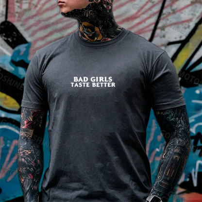 BAD GIRLS TASTE BETTER Sucking Finger Nun Print Men's T-Shirt Image - 11