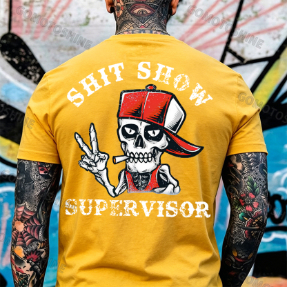 SHIT SHOW SUPERVISOR Skull Print T-Shirt Image - 14