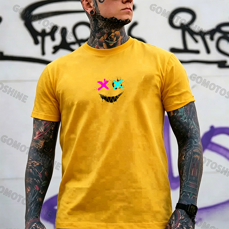 Evil Emoji Graphic Black Print T-Shirt Image - 19