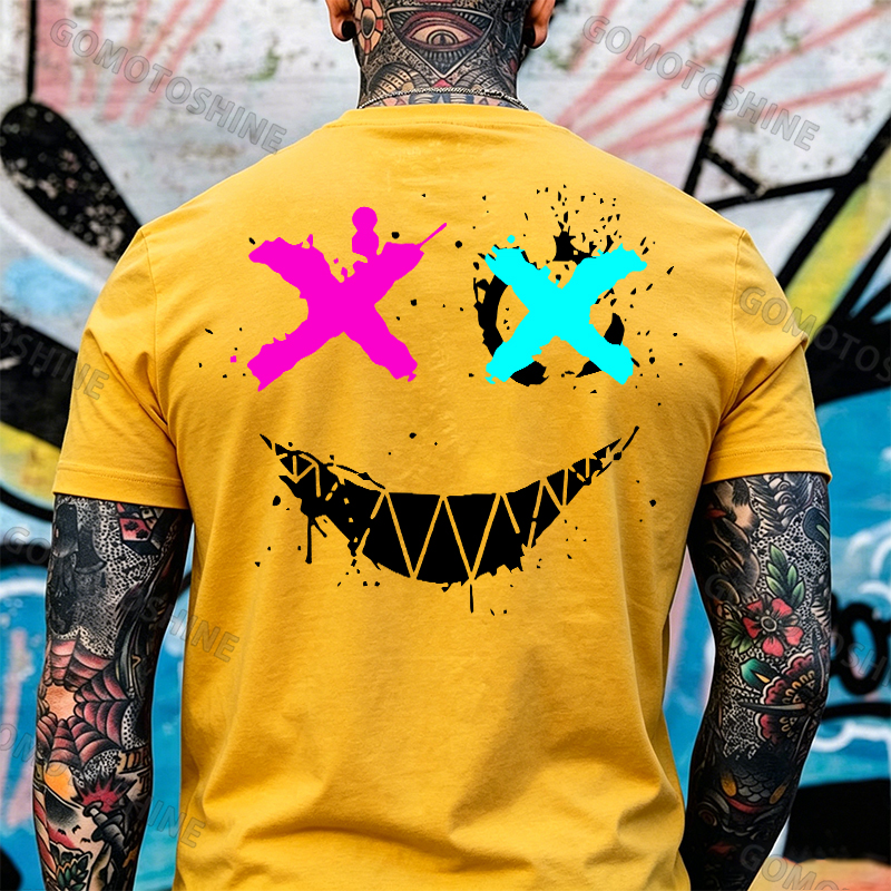 Evil Emoji Graphic Black Print T-Shirt Image - 18