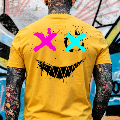 Evil Emoji Graphic Black Print T-Shirt Image - 18