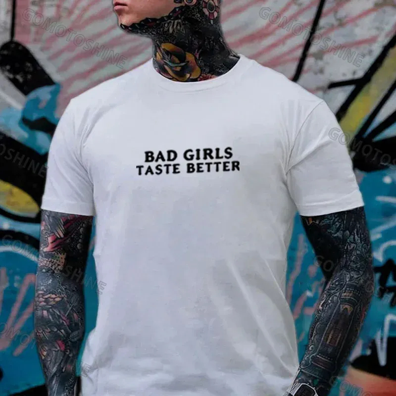 BAD GIRLS TASTE BETTER Defiant Sexy Lady Print Men's T-Shirt Image - 11