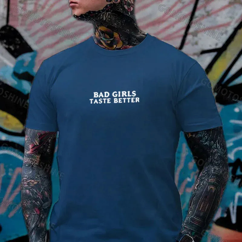 BAD GIRLS TASTE BETTER Defiant Sexy Lady Print Men's T-Shirt Image - 14