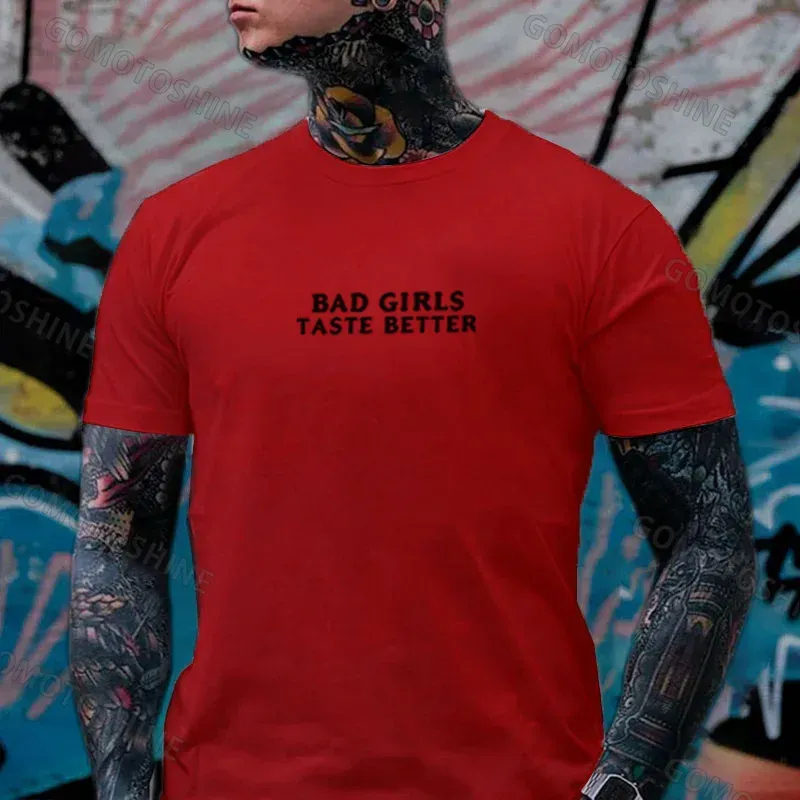 BAD GIRLS TASTE BETTER Defiant Sexy Lady Print Men's T-Shirt Image - 15