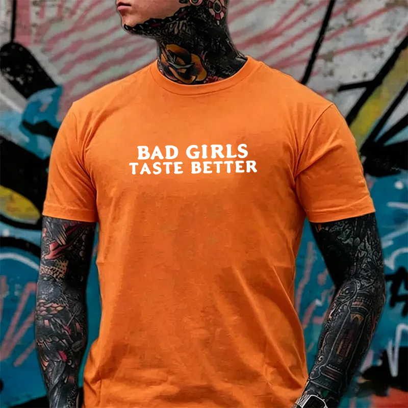 BAD GIRLS TASTE BETTER Defiant Sexy Lady Print Men's T-Shirt Image - 18