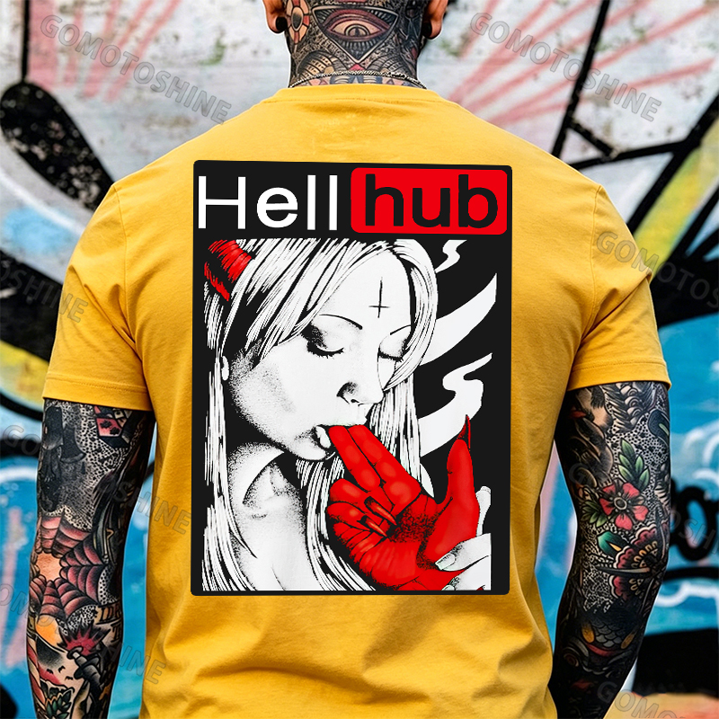 Hellhub Suck Devil's Finger Print Men's T-Shirt Image - 8