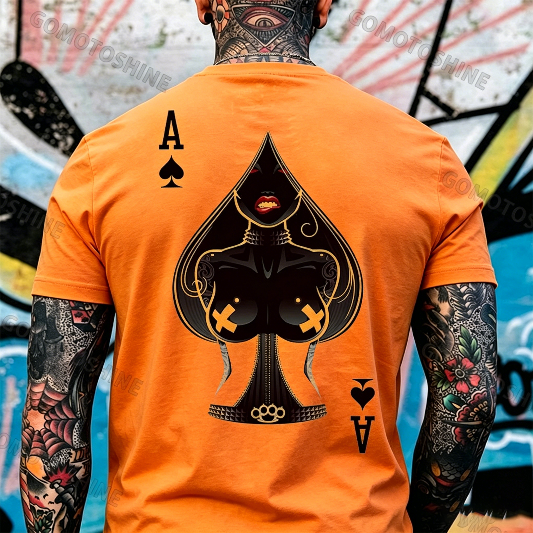 Poker A The Queen of Spades Sexy Nun White Print T-shirt Image - 15