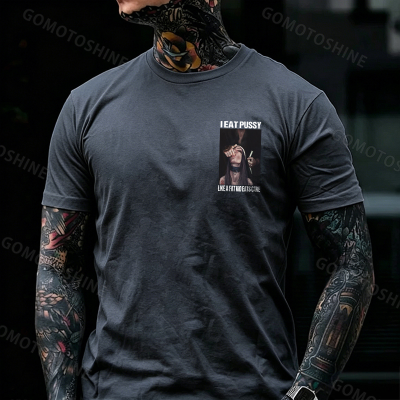 I EAT PUSSY LIKE A FAT KID EATS CAKE Suck Finger Nun Print Men's T-shirt Image - 18