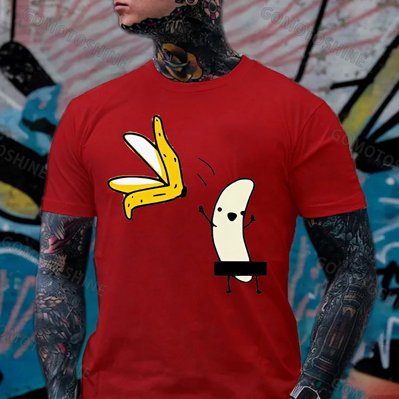 A Peeled Banana Sexy Cartoon White Print T-Shirt Image - 11