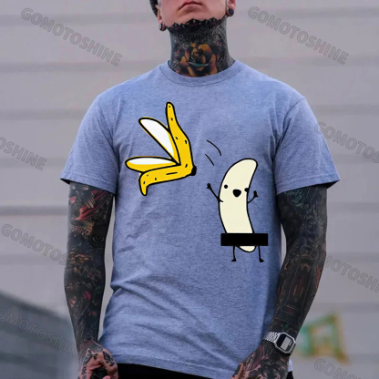 A Peeled Banana Sexy Cartoon White Print T-Shirt Image - 13
