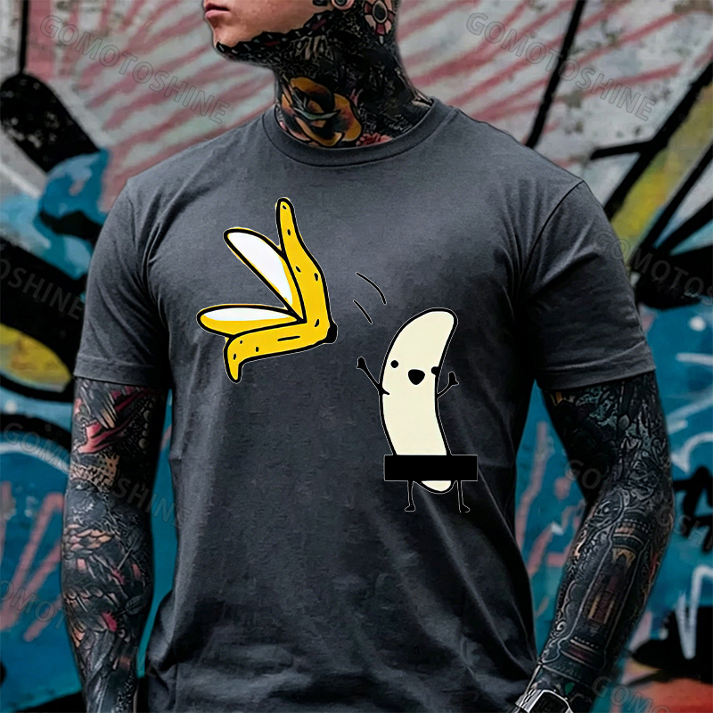 A Peeled Banana Sexy Cartoon White Print T-Shirt Image - 14