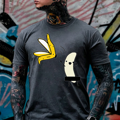 A Peeled Banana Sexy Cartoon White Print T-Shirt Image - 14