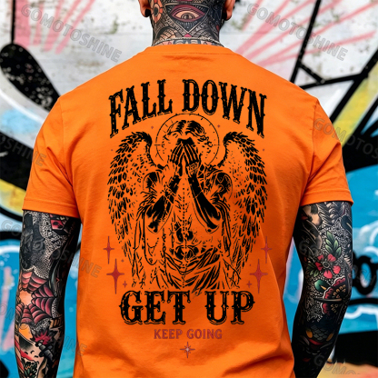 FALL DOWN GET UP KEEP GOING Crying Heaven Print Men's T-shirt