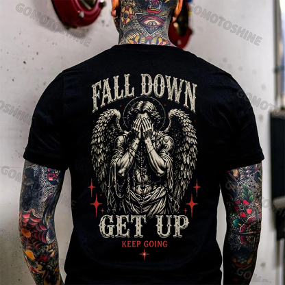FALL DOWN GET UP KEEP GOING Crying Heaven Print Men's T-shirt