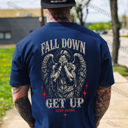 FALL DOWN GET UP KEEP GOING Crying Heaven Print Men's T-shirt