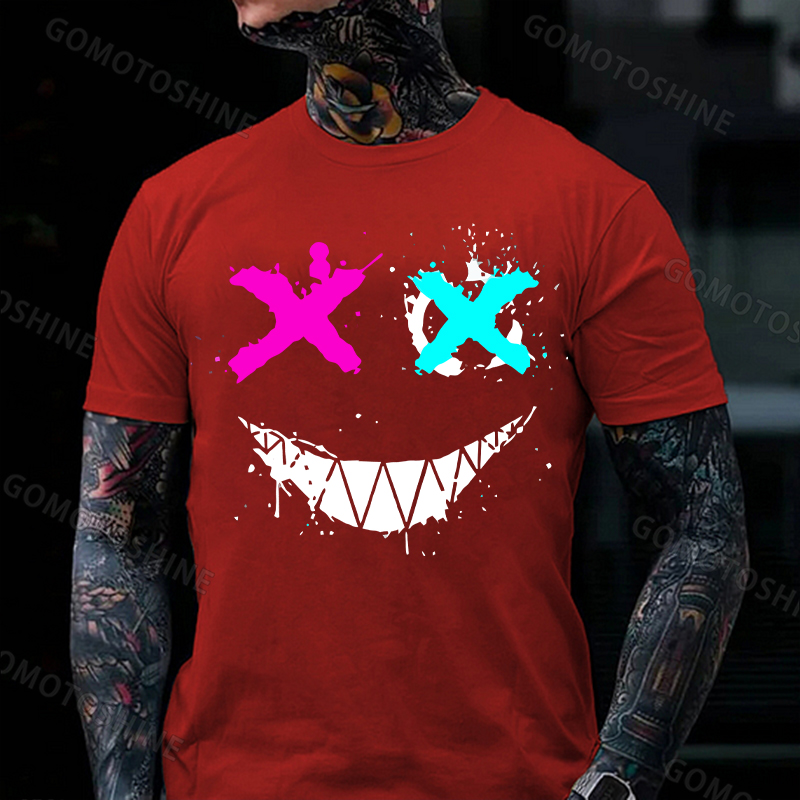 Evil Emoji Graphic Black Print T-Shirt