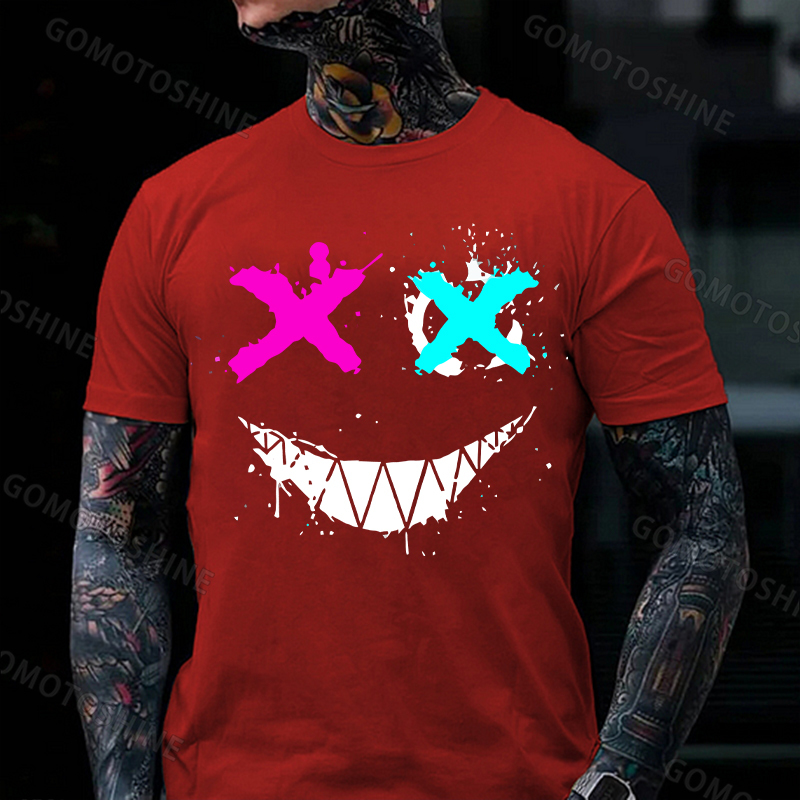 Evil Emoji Graphic Black Print T-Shirt