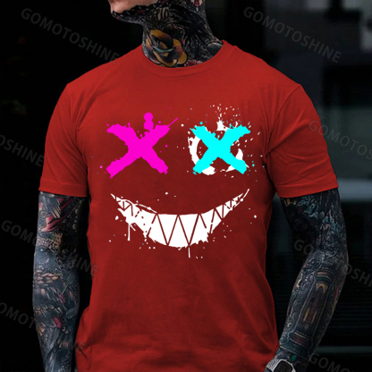 Evil Emoji Graphic Black Print T-Shirt