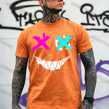 Evil Emoji Graphic Black Print T-Shirt
