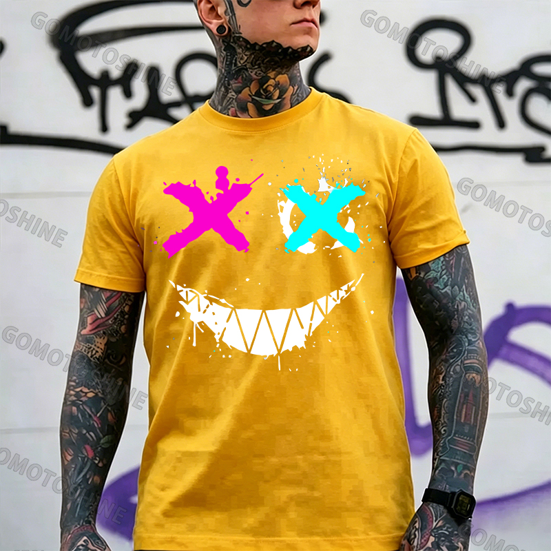 Evil Emoji Graphic Black Print T-Shirt