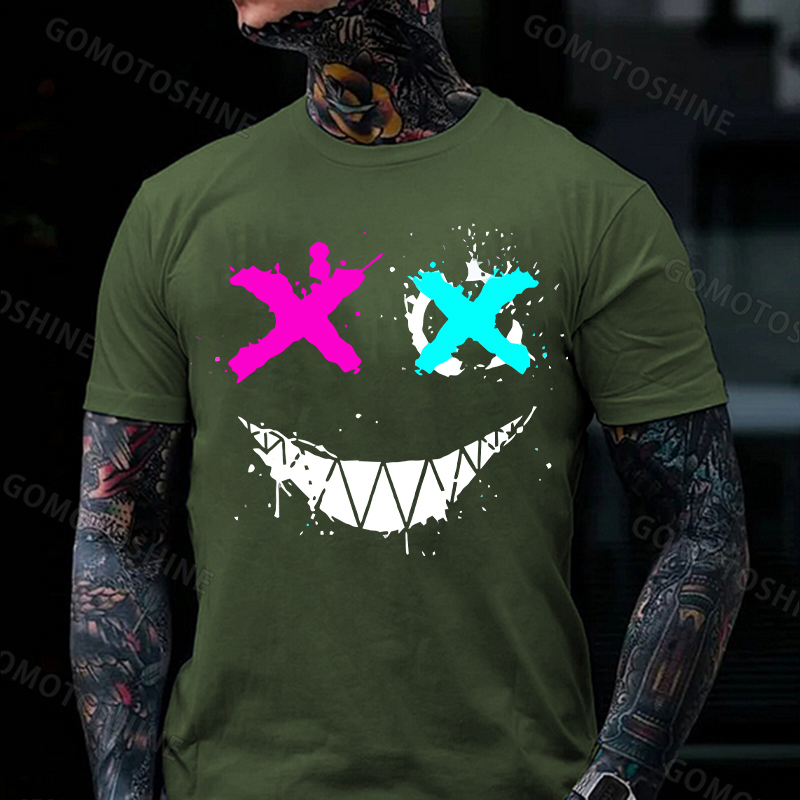 Evil Emoji Graphic Black Print T-Shirt