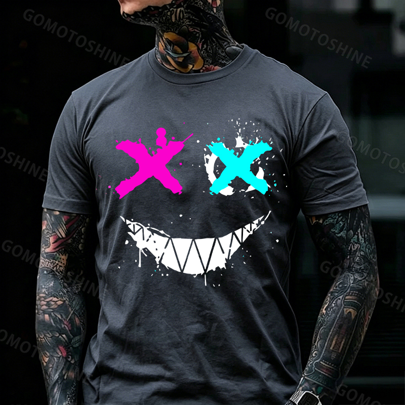 Evil Emoji Graphic Black Print T-Shirt