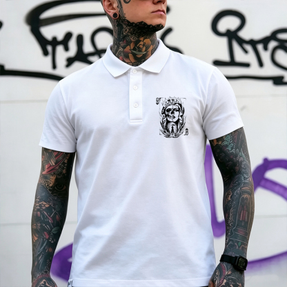 Poker Q Gloomy Queen Vintage Style Print Men's Polo Shirt