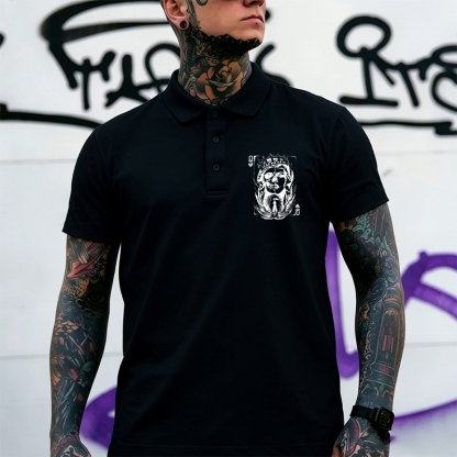 Poker Q Gloomy Queen Vintage Style Print Men's Polo Shirt