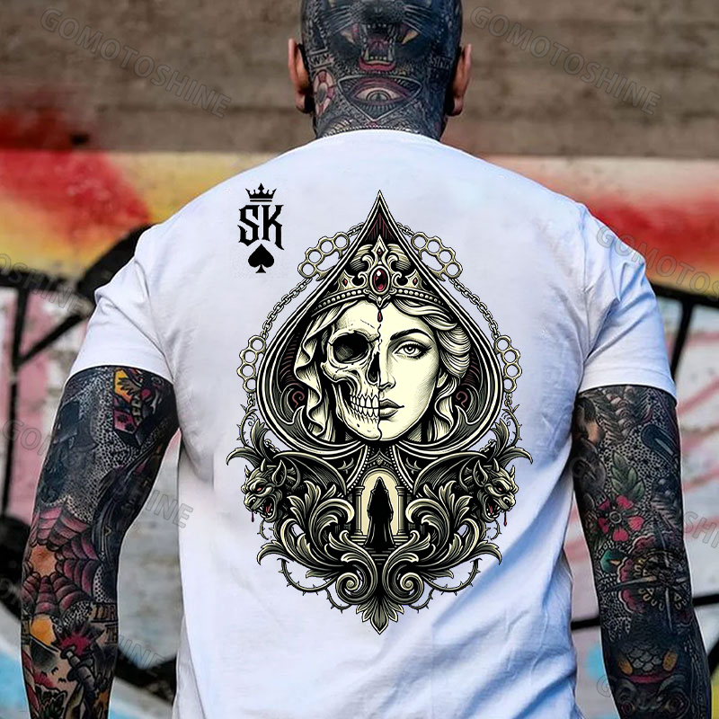 Poker Spade King Ace of Spades Print Men's T-shirt