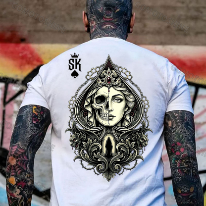 Poker Spade King Ace of Spades Print Men's T-shirt