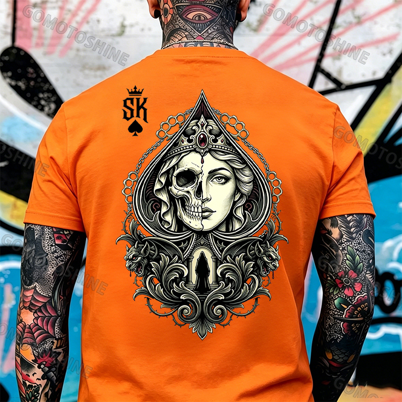 Poker Spade King Ace of Spades Print Men's T-shirt