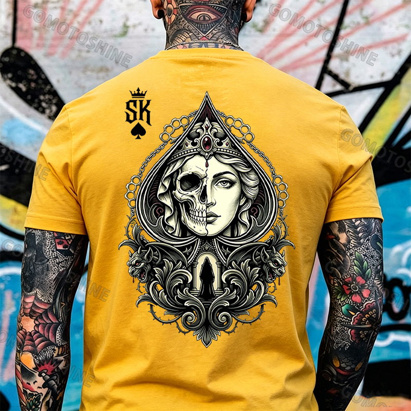Poker Spade King Ace of Spades Print Men's T-shirt