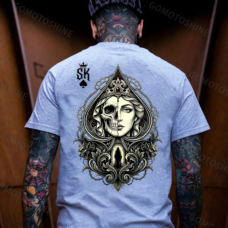 Poker Spade King Ace of Spades Print Men's T-shirt