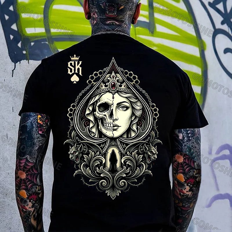 Poker Spade King Ace of Spades Print Men's T-shirt