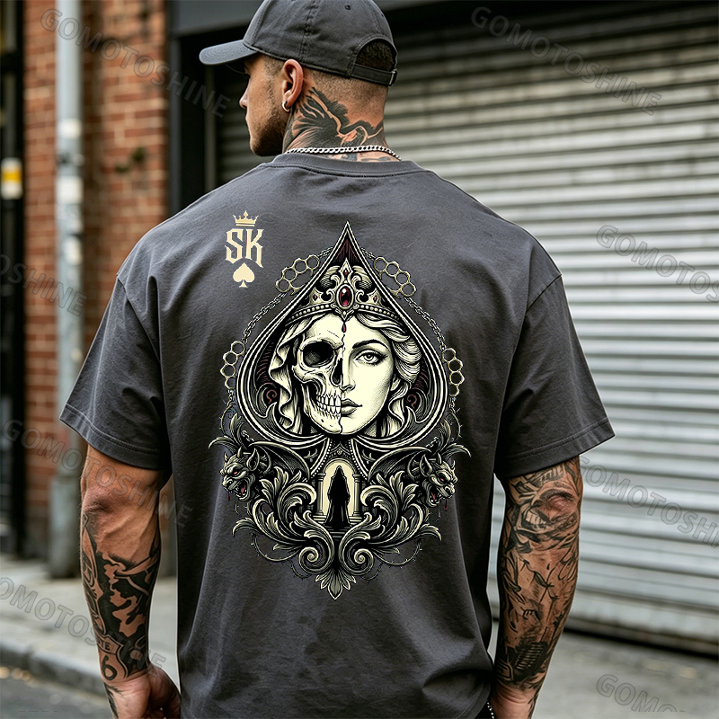 Poker Spade King Ace of Spades Print Men's T-shirt