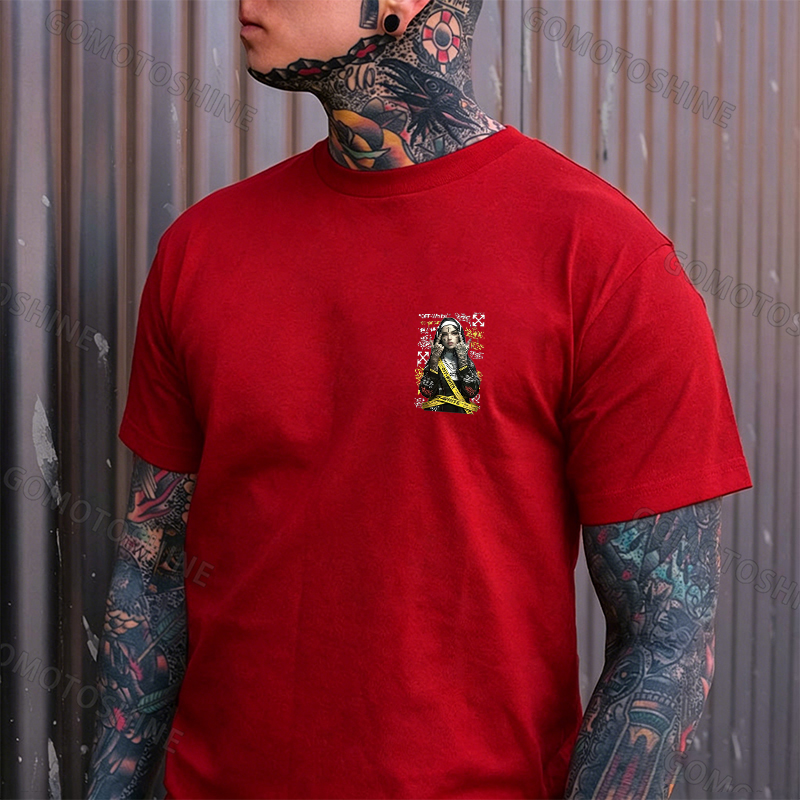 OW Defiant Nun Cross Arrows Print Men's T-shirt