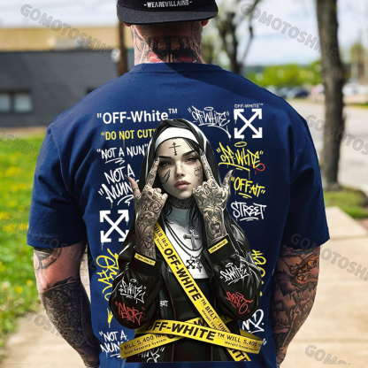 OW Defiant Nun Cross Arrows Print Men's T-shirt
