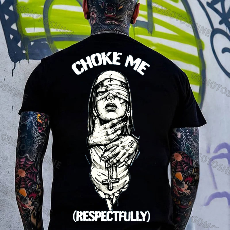 Choke Me Nun RESPECTFULLY Print Men's T-shirt