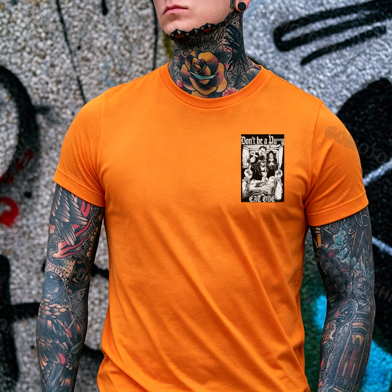 Don't be a Pu**y EAT ONE Priest and Nun Print Men's T-shirt Image - 16