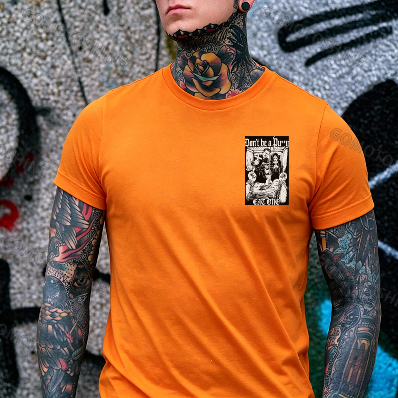 Don't be a Pu**y EAT ONE Priest and Nun Print Men's T-shirt Image - 16