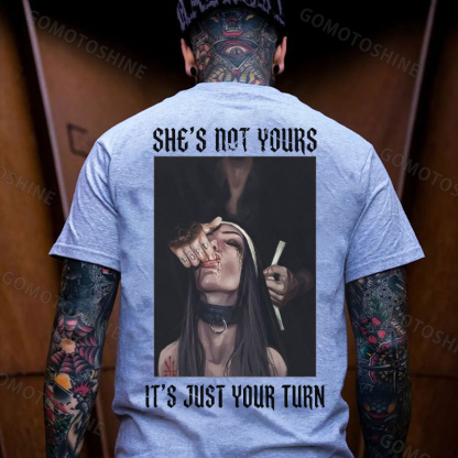 SHE'S NOT YOURS IT'S JUST YOUR TURN Dark Nun Print Men's T-shirt Image - 11