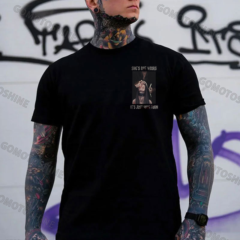 SHE'S NOT YOURS IT'S JUST YOUR TURN Dark Nun Print Men's T-shirt Image - 2