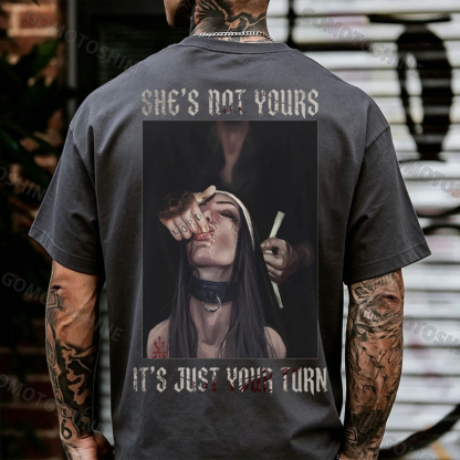 SHE'S NOT YOURS IT'S JUST YOUR TURN Dark Nun Print Men's T-shirt Image - 14