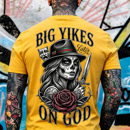 BIG YIKES LATER ON GOD Catrina Smile Now, Cry Later Print Men's T-shirt Image - 8