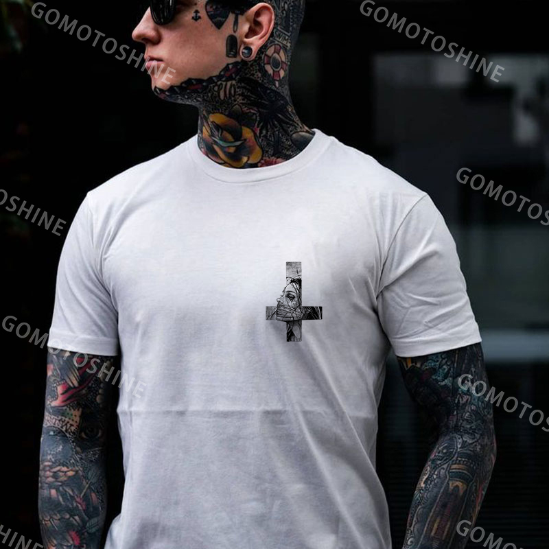 Hopeless Lady Was Crucified Dark Style Print T-shirt Image - 24