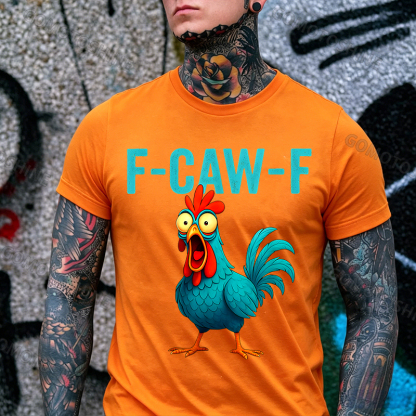 F-CAW-F Blue Rooster Print Men's T-shirt Image - 6