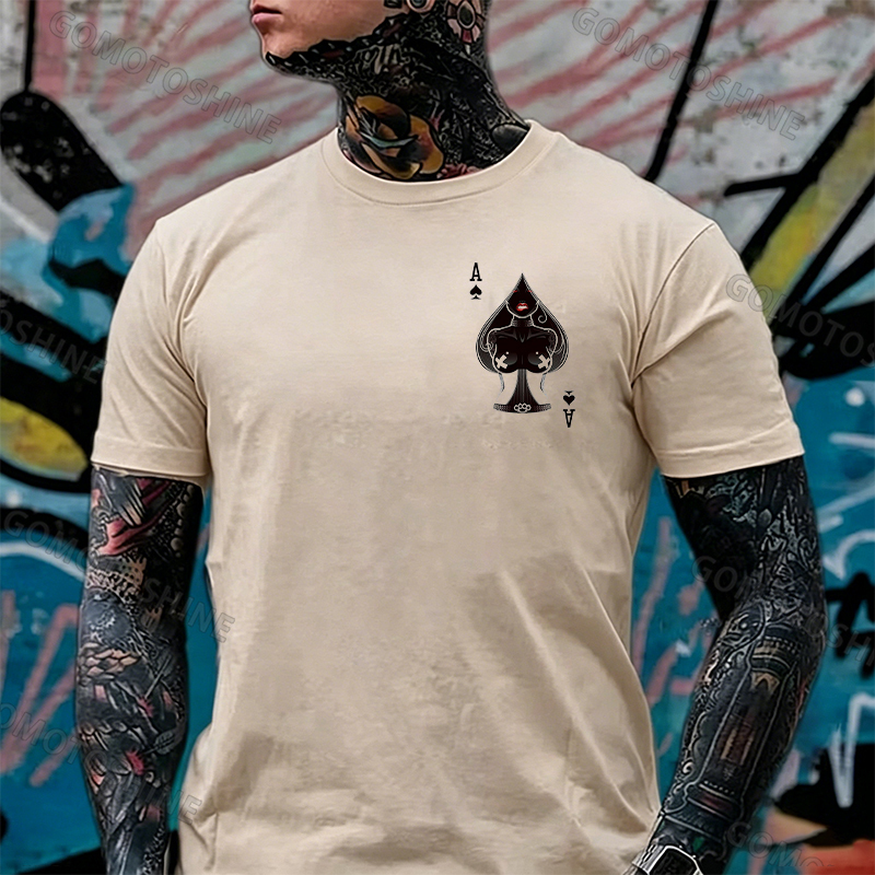 Poker A The Queen of Spades Sexy Nun White Print T-shirt Image - 25