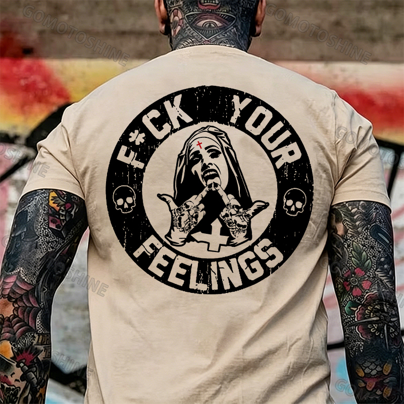 F*ck Your Feelings Black Print T-Shirt Image - 27